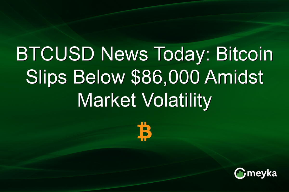 BTCUSD News Today: Bitcoin Slips Below $86,000 Amidst Market Volatility