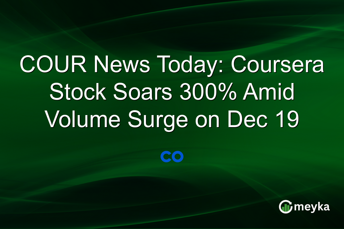 COUR News Today: Coursera Stock Soars 300% Amid Volume Surge on Dec 19