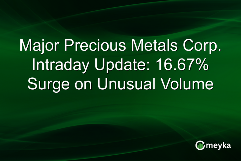 Major Precious Metals Corp. Intraday Update: 16.67% Surge on Unusual Volume