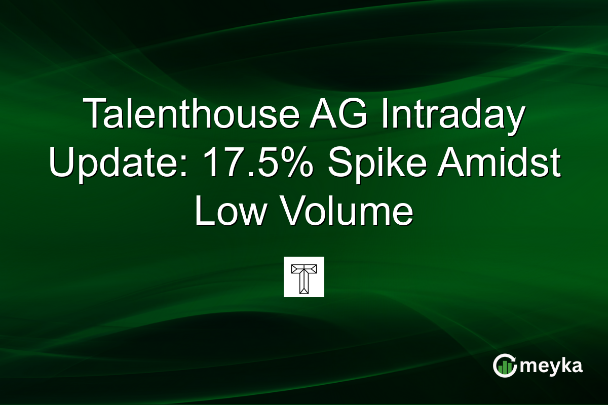 Talenthouse AG Intraday Update: 17.5% Spike Amidst Low Volume