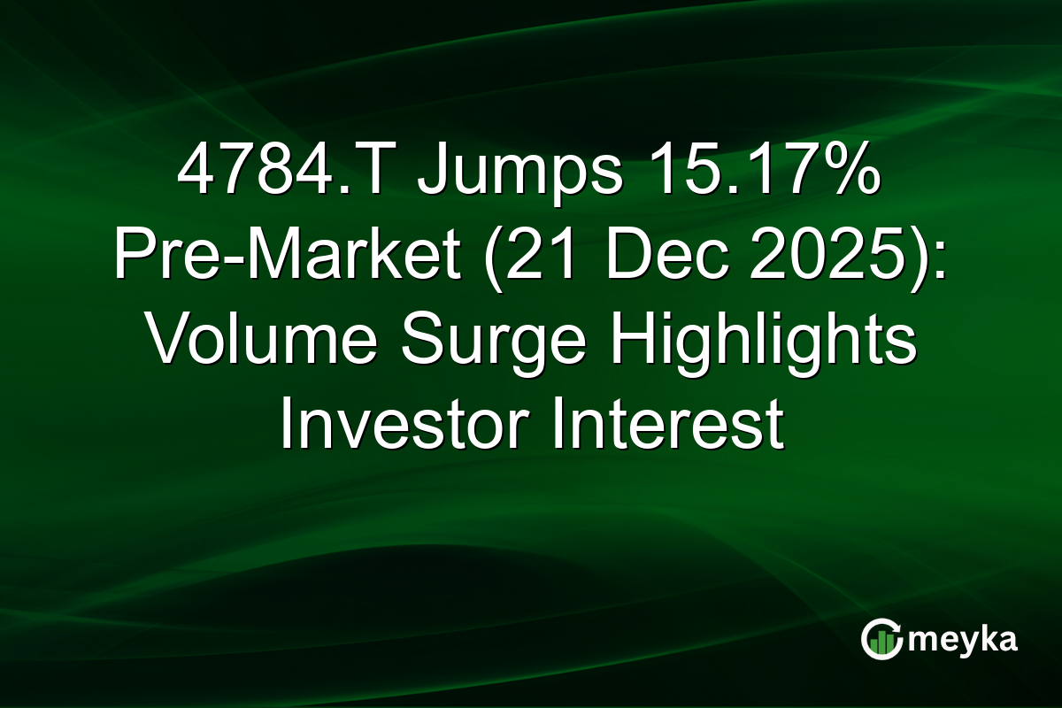 4784.T Jumps 15.17% Pre-Market (21 Dec 2025): Volume Surge Highlights Investor Interest