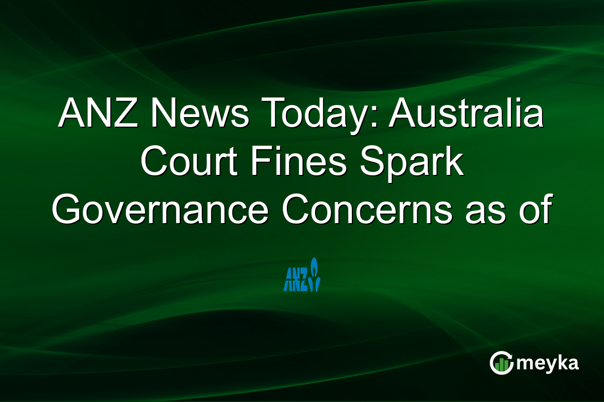 ANZ News Today: Australia Court Fines Spark Governance Concerns as of