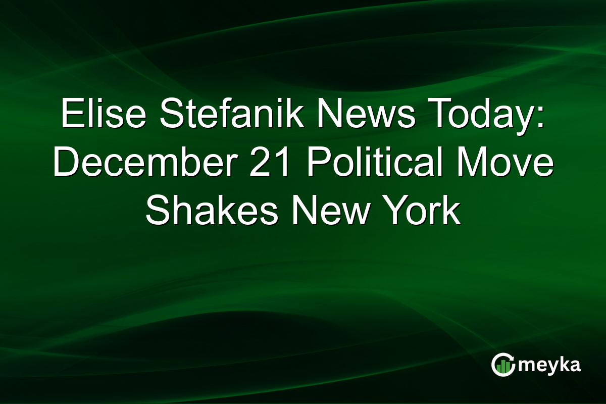 Elise Stefanik News Today: December 21 Political Move Shakes New York