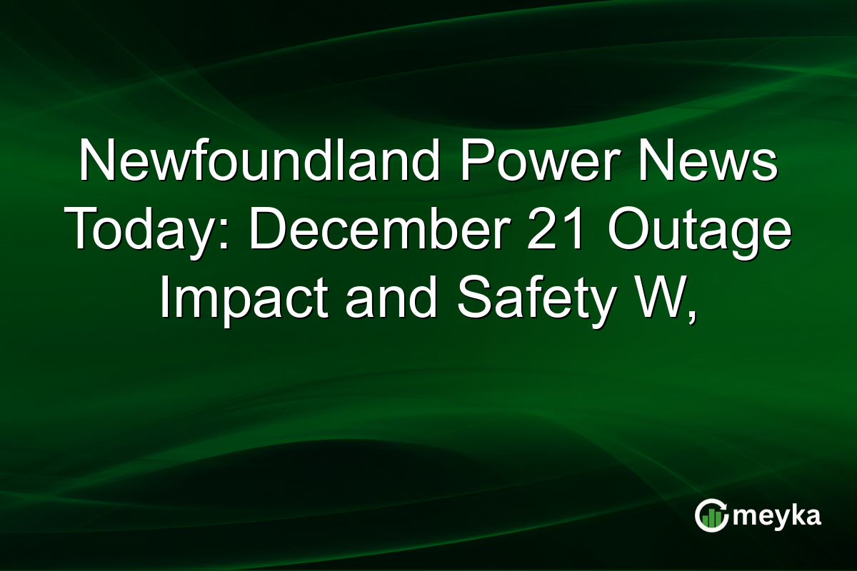 Newfoundland Power News Today: December 21 Outage Impact and Safety W,