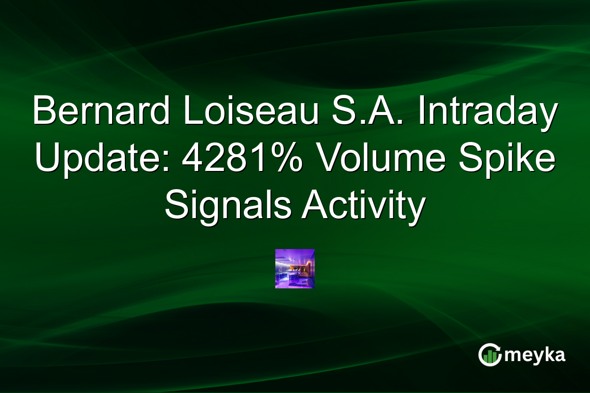 Bernard Loiseau S.A. Intraday Update: 4281% Volume Spike Signals Activity