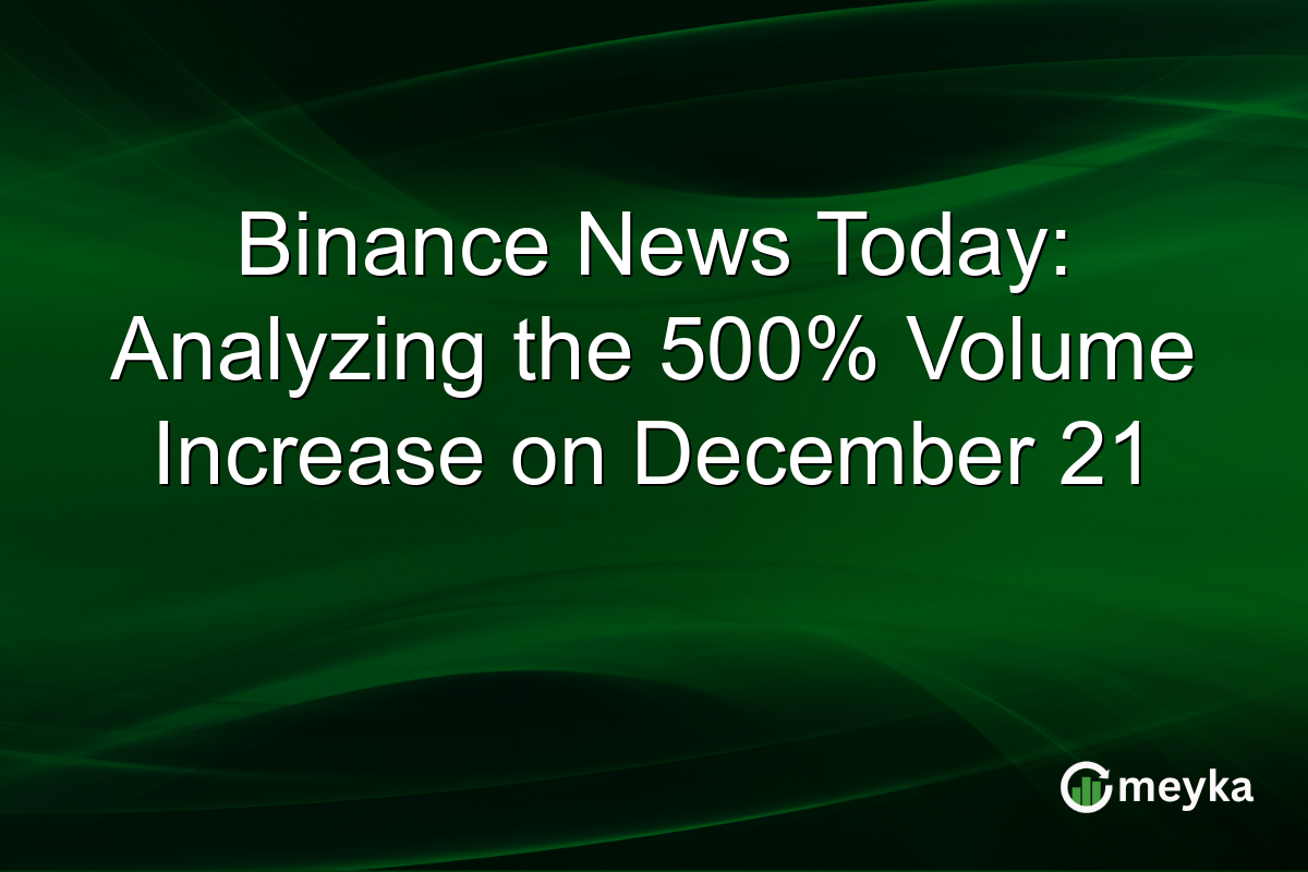 Binance News Today: Analyzing the 500% Volume Increase on December 21