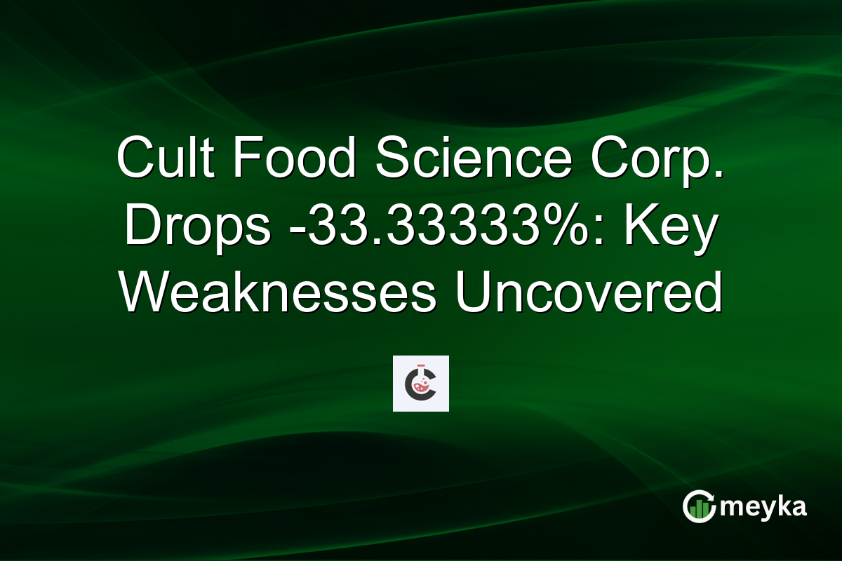 Cult Food Science Corp. Drops -33.33333%: Key Weaknesses Uncovered