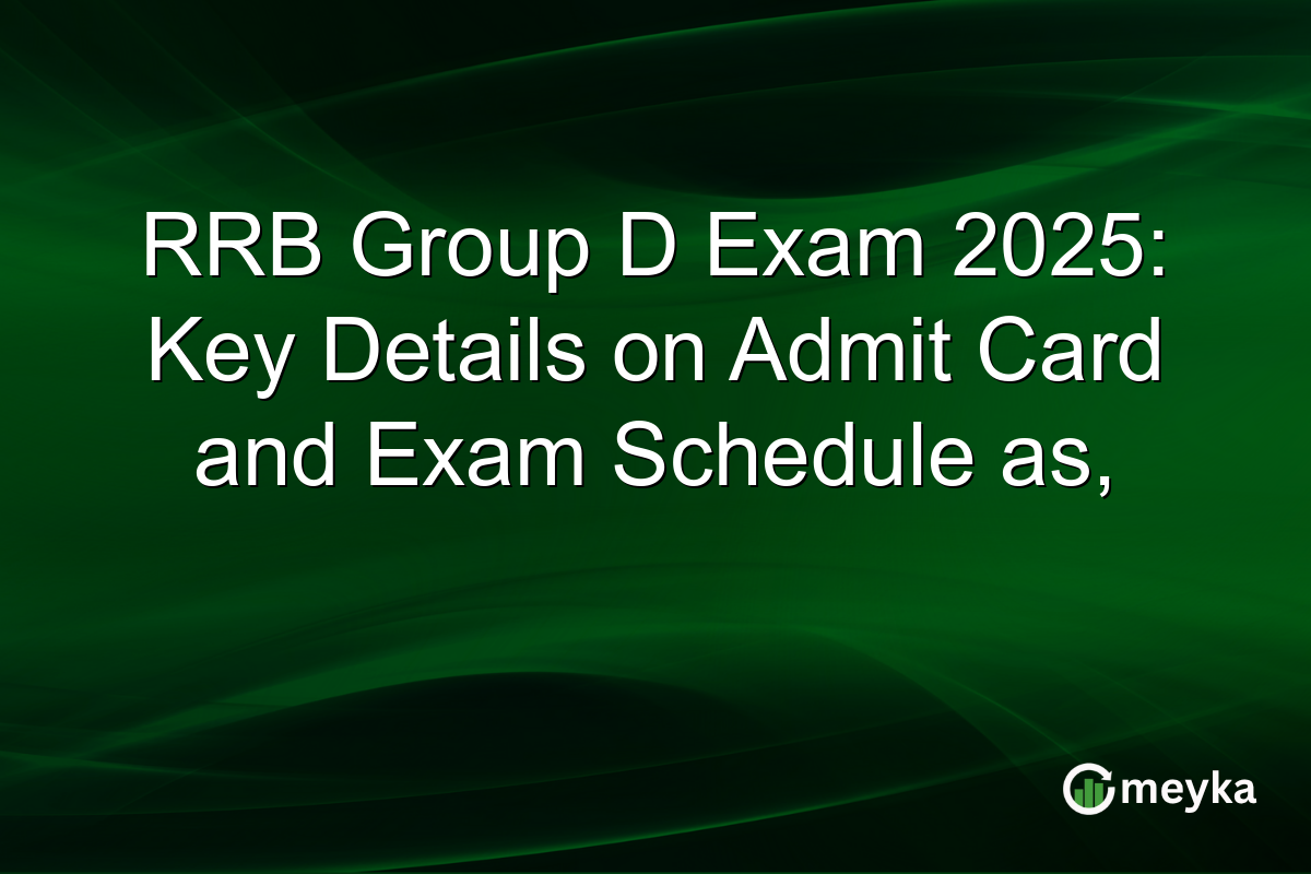 RRB Group D Exam 2025: Key Details on Admit Card and Exam Schedule as,