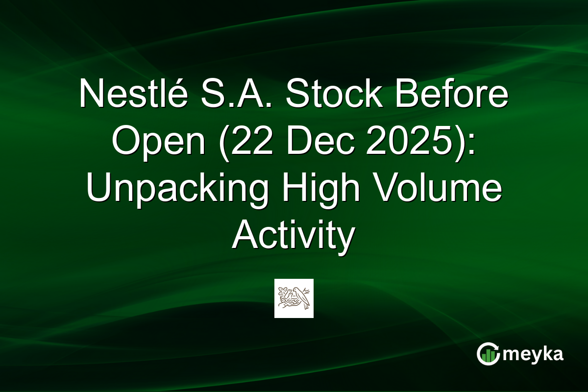 Nestlé S.A. Stock Before Open (22 Dec 2025): Unpacking High Volume Activity