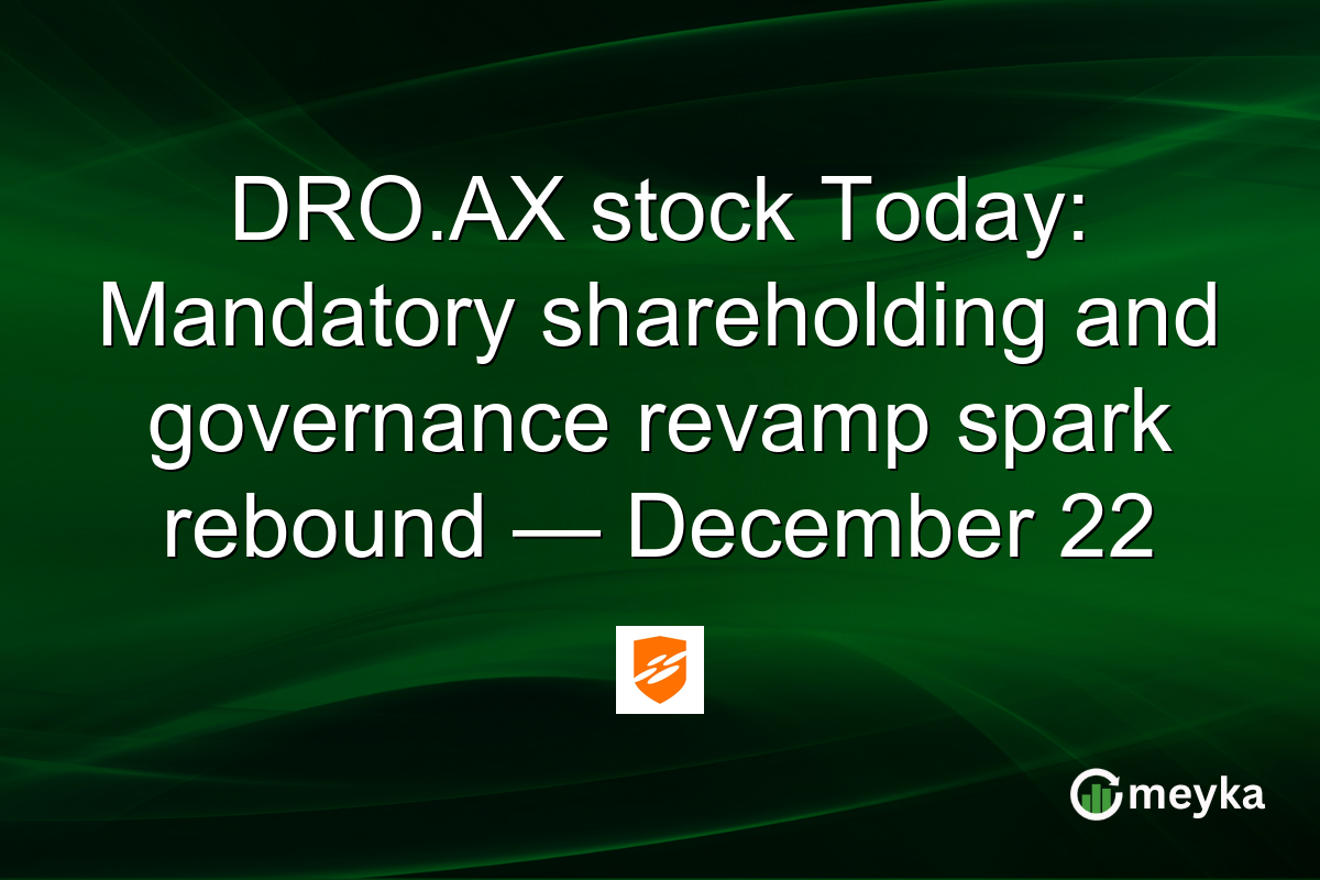 DRO.AX stock Today: Mandatory shareholding and governance revamp spark rebound — December 22