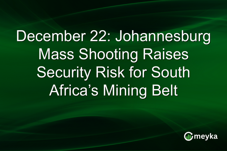 December 22: Johannesburg Mass Shooting Raises Security Risk for South Africa’s Mining Belt