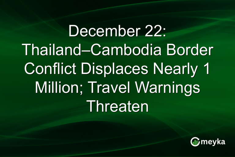 December 22: Thailand–Cambodia Border Conflict Displaces Nearly 1 Million; Travel Warnings Threaten