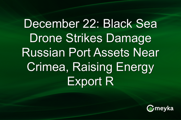 December 22: Black Sea Drone Strikes Damage Russian Port Assets Near Crimea, Raising Energy Export R