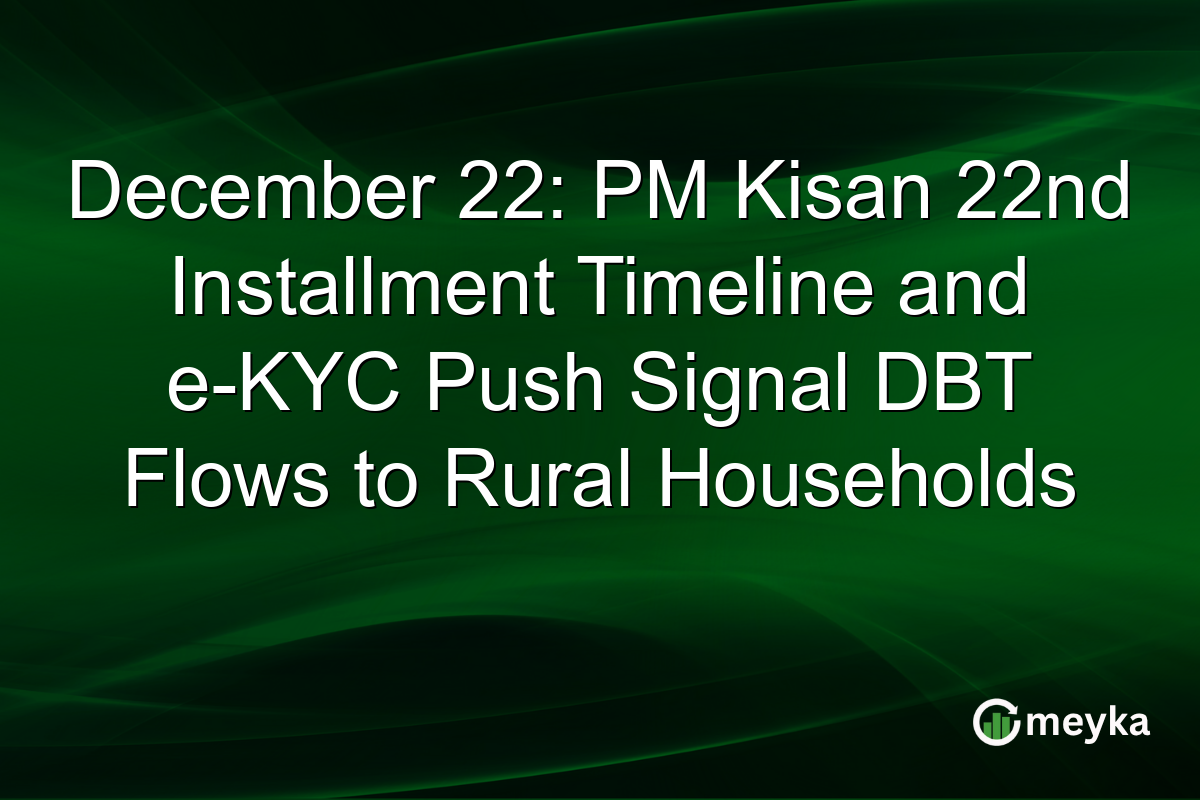December 22: PM Kisan 22nd Installment Timeline and e-KYC Push Signal DBT Flows to Rural Households