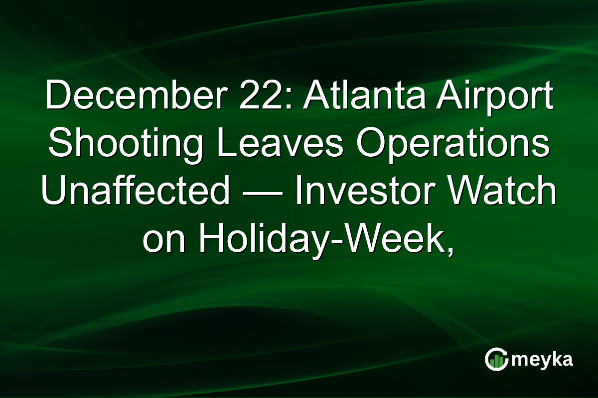 December 22: Atlanta Airport Shooting Leaves Operations Unaffected — Investor Watch on Holiday-Week,