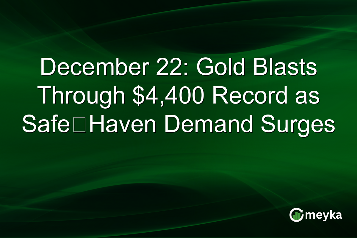 December 22: Gold Blasts Through $4,400 Record as Safe‑Haven Demand Surges