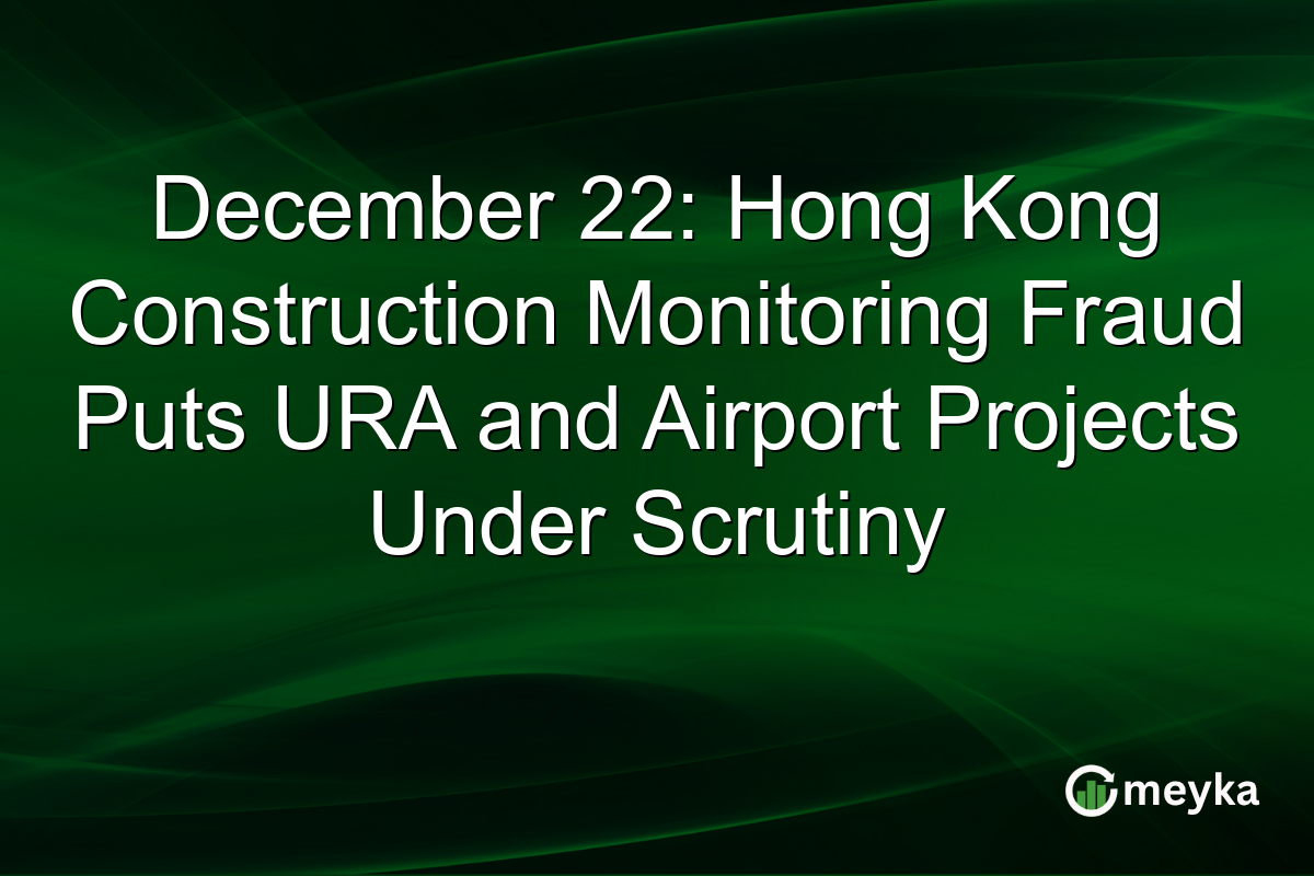 December 22: Hong Kong Construction Monitoring Fraud Puts URA and Airport Projects Under Scrutiny