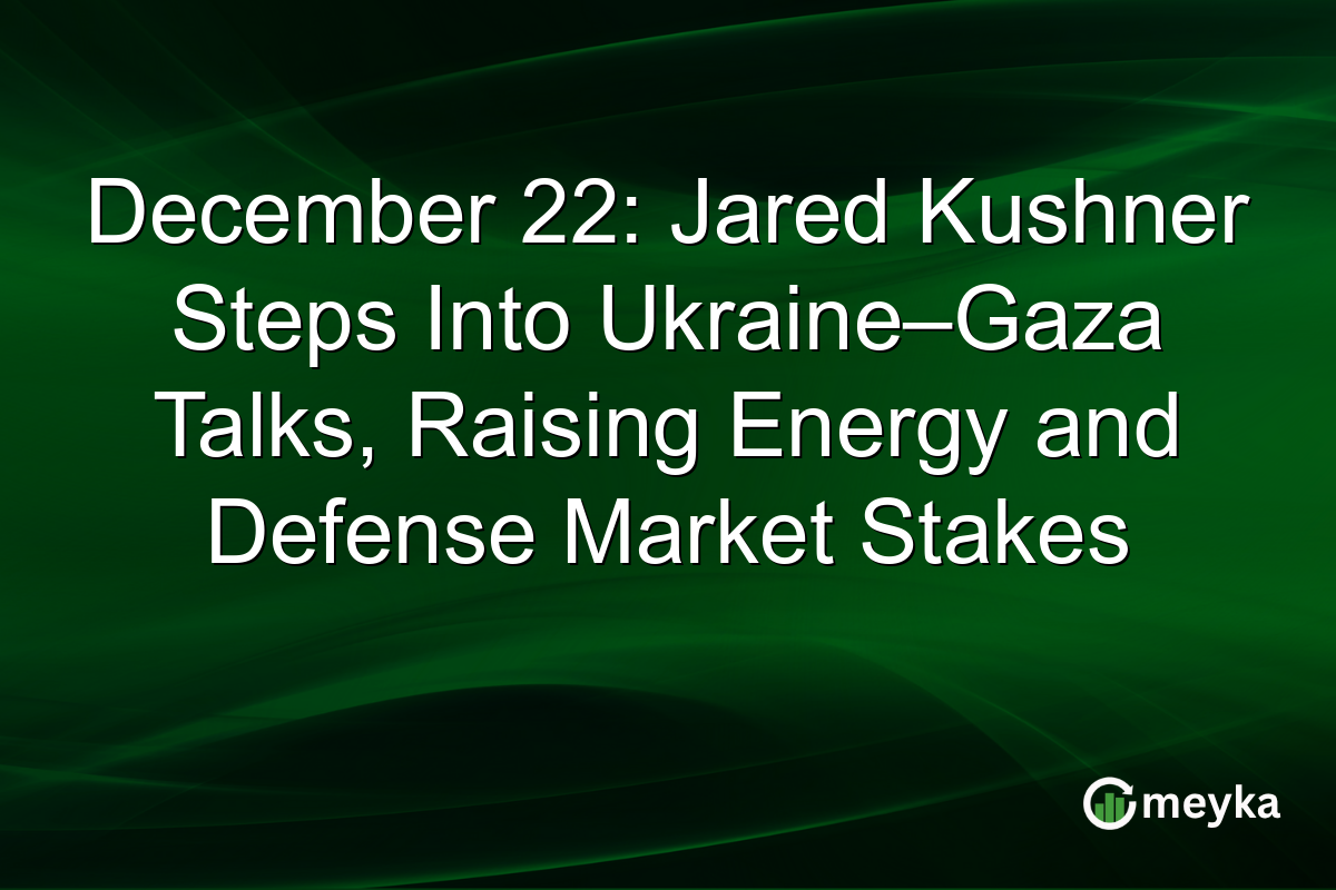 December 22: Jared Kushner Steps Into Ukraine–Gaza Talks, Raising Energy and Defense Market Stakes
