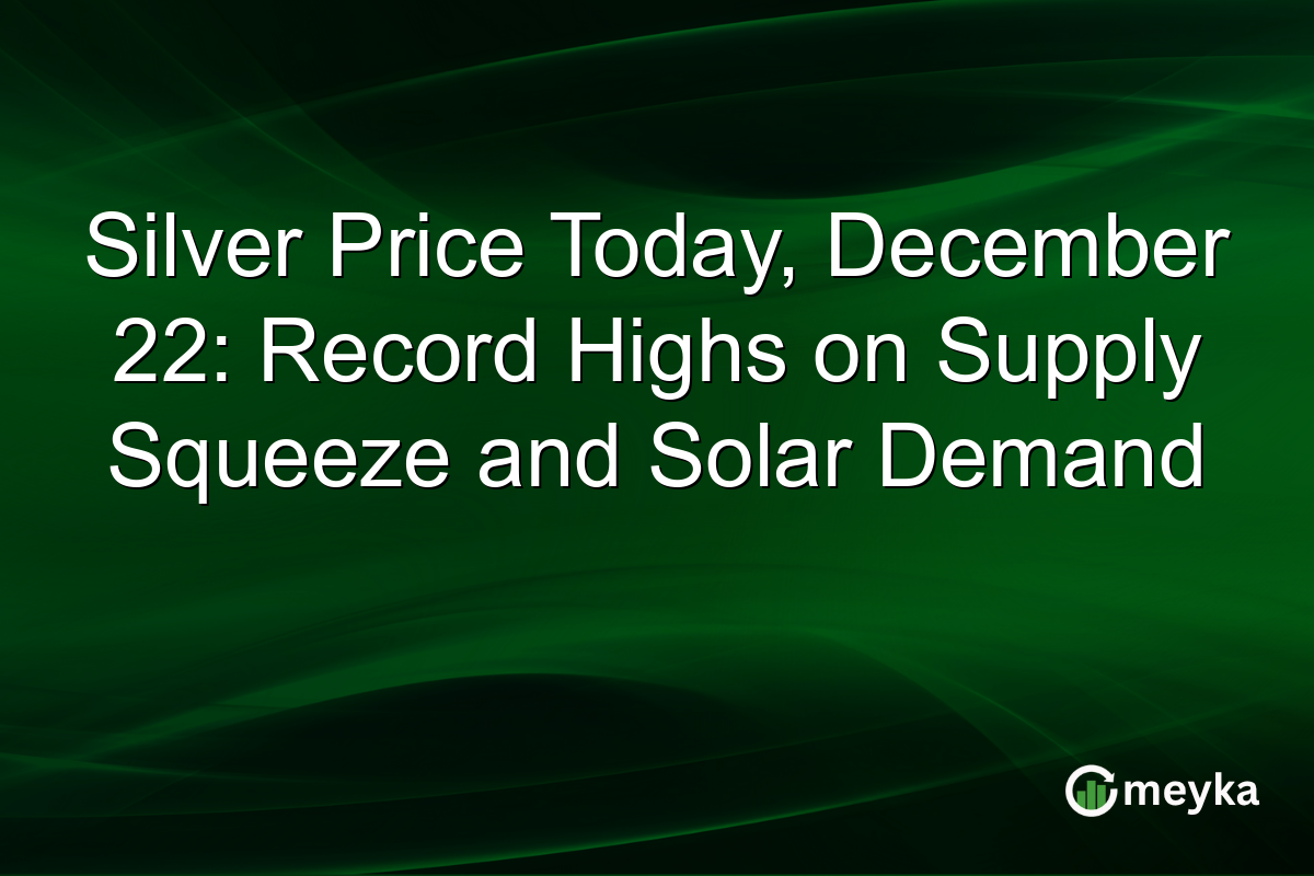 Silver Price Today, December 22: Record Highs on Supply Squeeze and Solar Demand