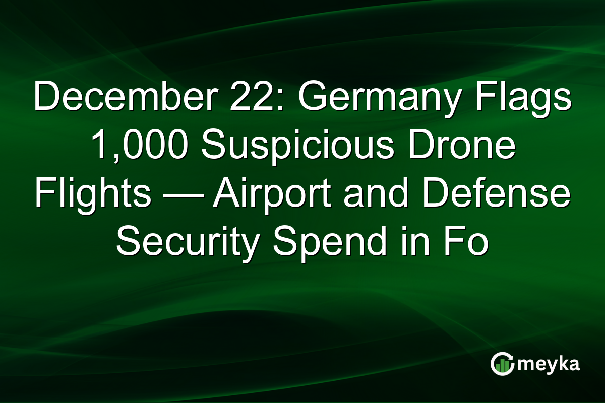 December 22: Germany Flags 1,000 Suspicious Drone Flights — Airport and Defense Security Spend in Fo