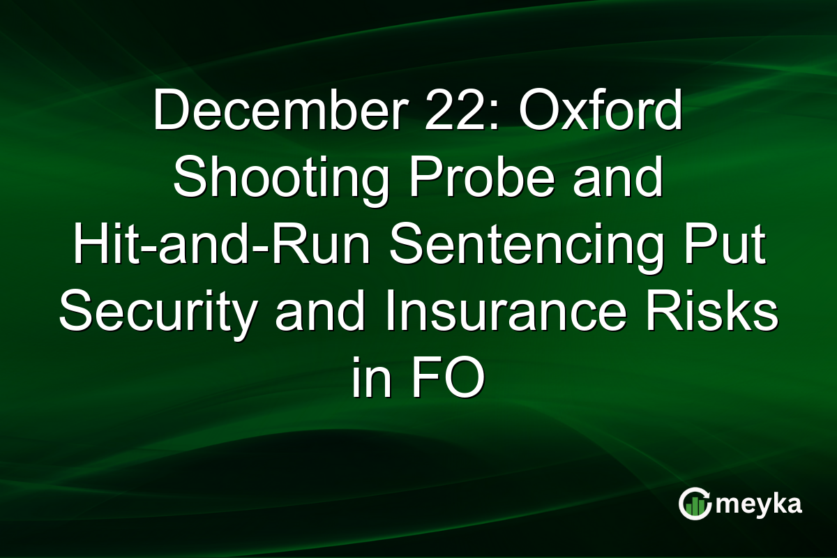 December 22: Oxford Shooting Probe and Hit-and-Run Sentencing Put Security and Insurance Risks in FO