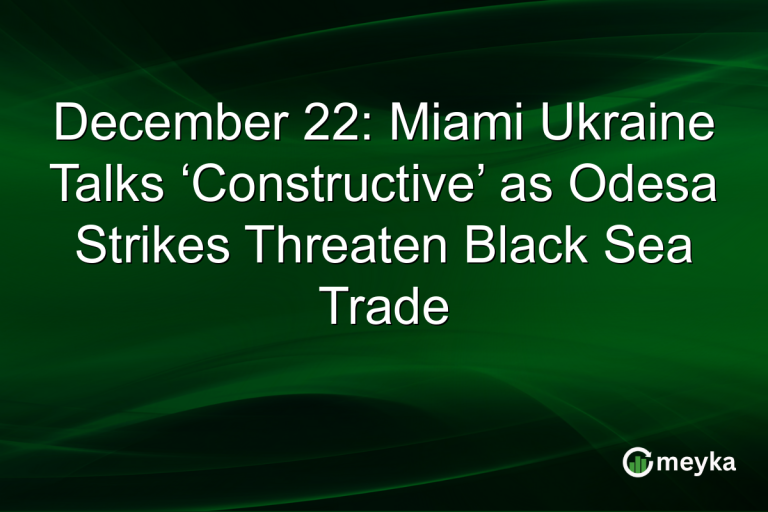 December 22: Miami Ukraine Talks ‘Constructive’ as Odesa Strikes Threaten Black Sea Trade