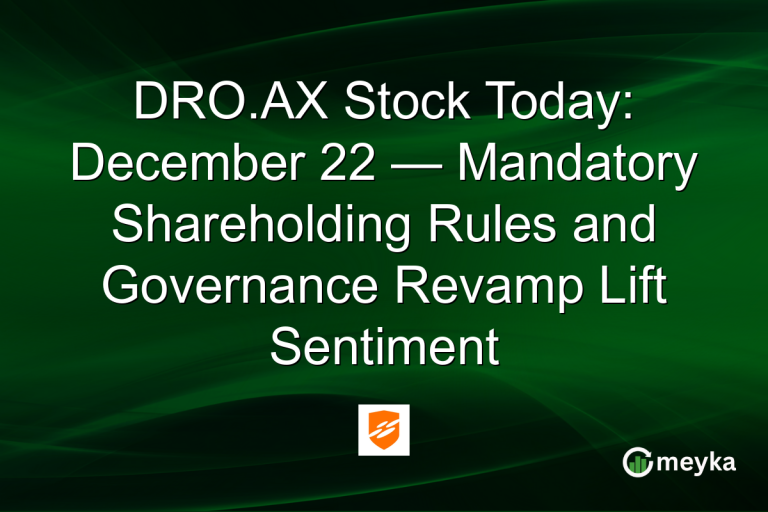 DRO.AX Stock Today: December 22 — Mandatory Shareholding Rules and Governance Revamp Lift Sentiment
