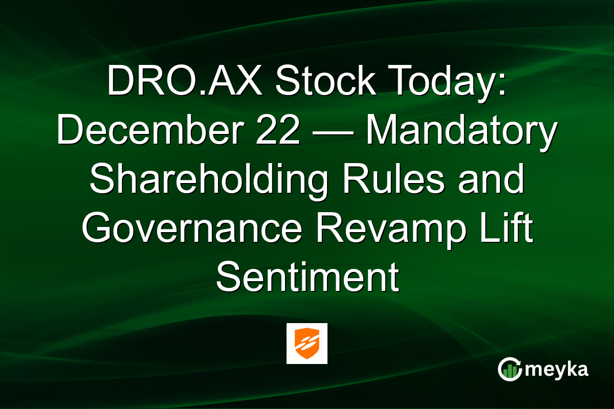 DRO.AX Stock Today: December 22 — Mandatory Shareholding Rules and Governance Revamp Lift Sentiment