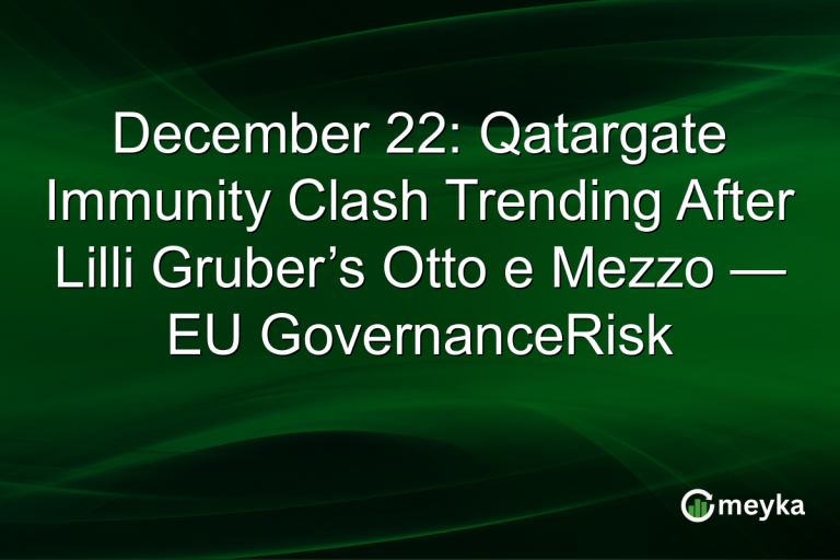 December 22: Qatargate Immunity Clash Trending After Lilli Gruber’s Otto e Mezzo — EU GovernanceRisk