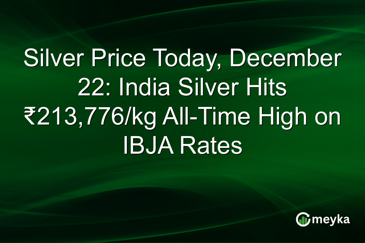 Silver Price Today, December 22: India Silver Hits ₹213,776/kg All-Time High on IBJA Rates