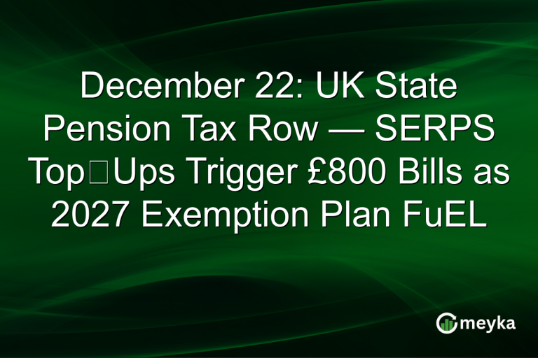 December 22: UK State Pension Tax Row — SERPS Top‑Ups Trigger £800 Bills as 2027 Exemption Plan FuEL