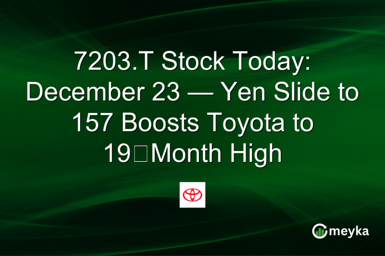 7203.T Stock Today: December 23 — Yen Slide to 157 Boosts Toyota to 19‑Month High