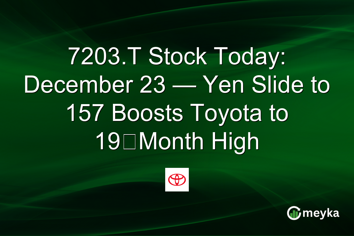 7203.T Stock Today: December 23 — Yen Slide to 157 Boosts Toyota to 19‑Month High