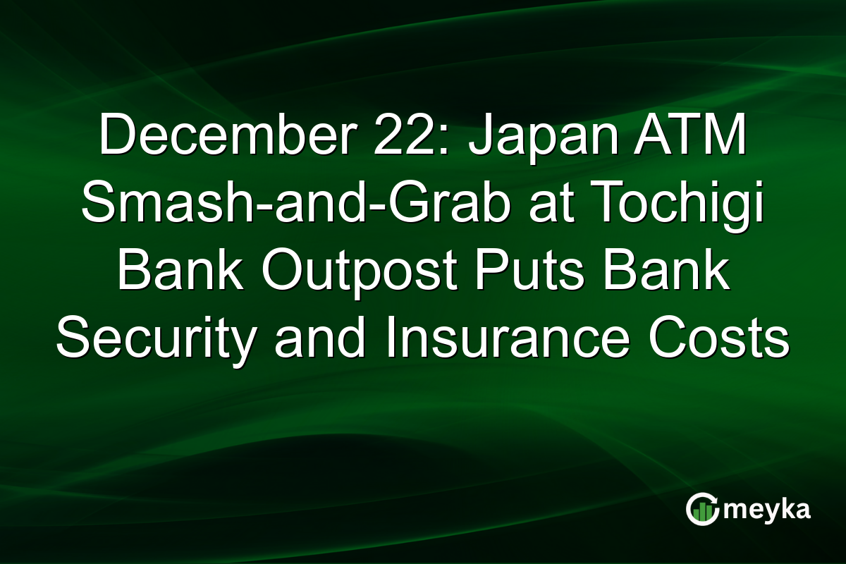December 22: Japan ATM Smash-and-Grab at Tochigi Bank Outpost Puts Bank Security and Insurance Costs