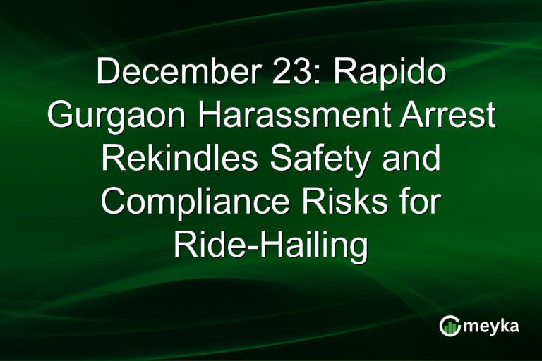 December 23: Rapido Gurgaon Harassment Arrest Rekindles Safety and Compliance Risks for Ride-Hailing