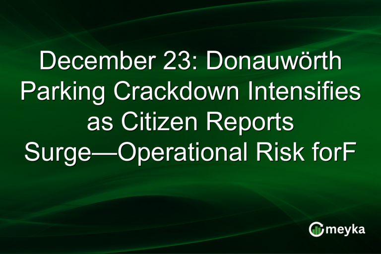December 23: Donauwörth Parking Crackdown Intensifies as Citizen Reports Surge—Operational Risk forF