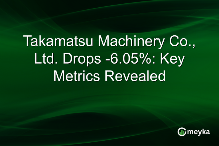 Takamatsu Machinery Co., Ltd. Drops -6.05%: Key Metrics Revealed