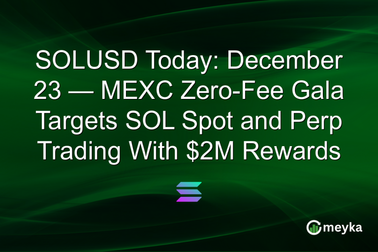 SOLUSD Today: December 23 — MEXC Zero-Fee Gala Targets SOL Spot and Perp Trading With $2M Rewards