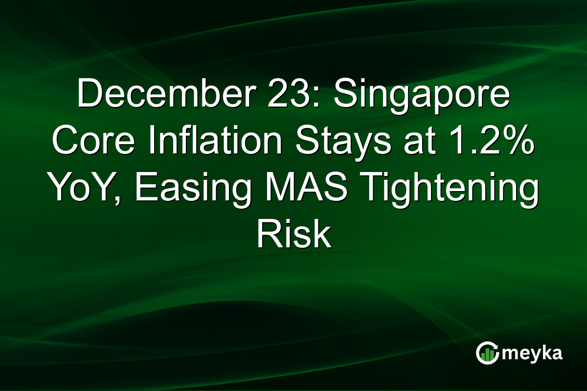 December 23: Singapore Core Inflation Stays at 1.2% YoY, Easing MAS Tightening Risk