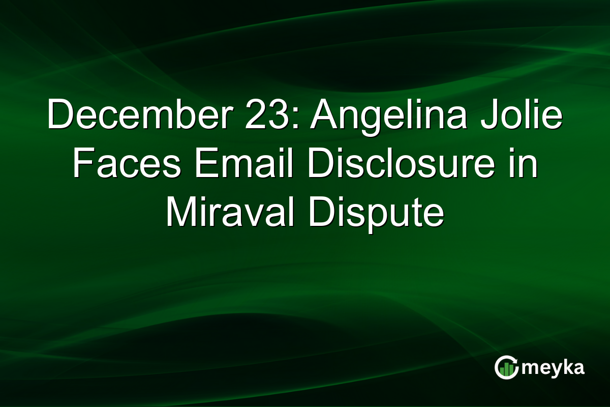 December 23: Angelina Jolie Faces Email Disclosure in Miraval Dispute