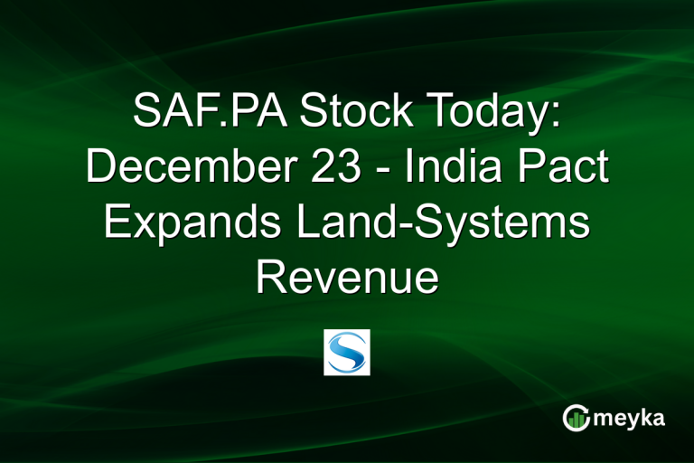 SAF.PA Stock Today: December 23 - India Pact Expands Land-Systems Revenue