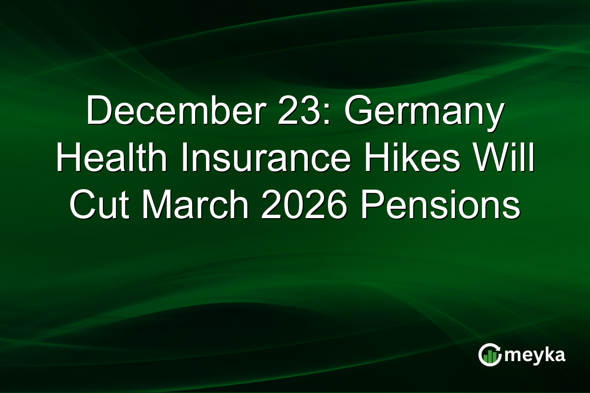 December 23: Germany Health Insurance Hikes Will Cut March 2026 Pensions