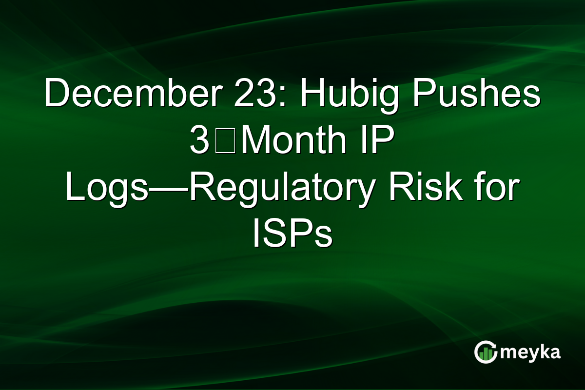 December 23: Hubig Pushes 3‑Month IP Logs—Regulatory Risk for ISPs