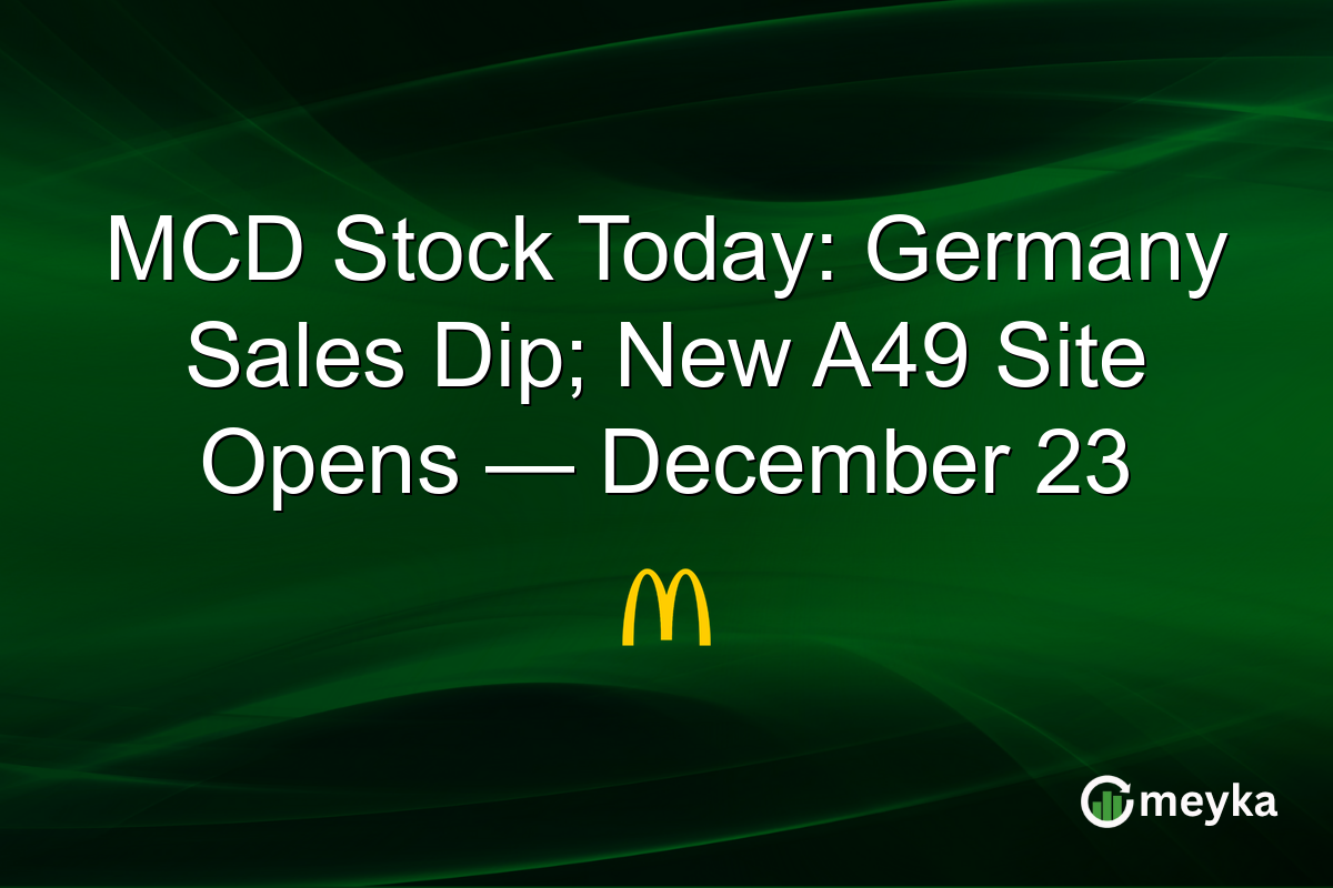MCD Stock Today: Germany Sales Dip; New A49 Site Opens — December 23