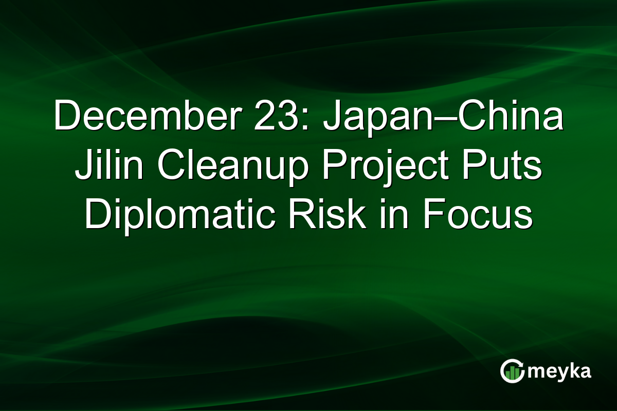 December 23: Japan–China Jilin Cleanup Project Puts Diplomatic Risk in Focus
