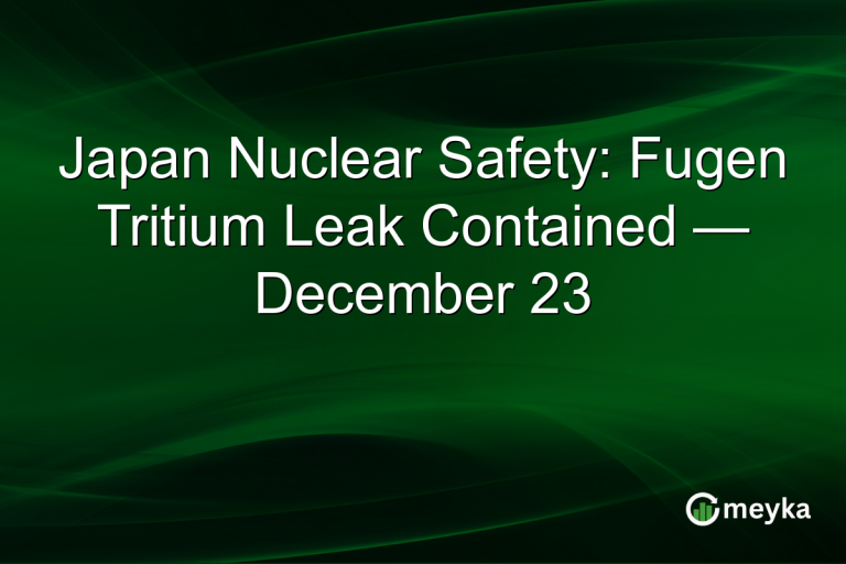 Japan Nuclear Safety: Fugen Tritium Leak Contained — December 23