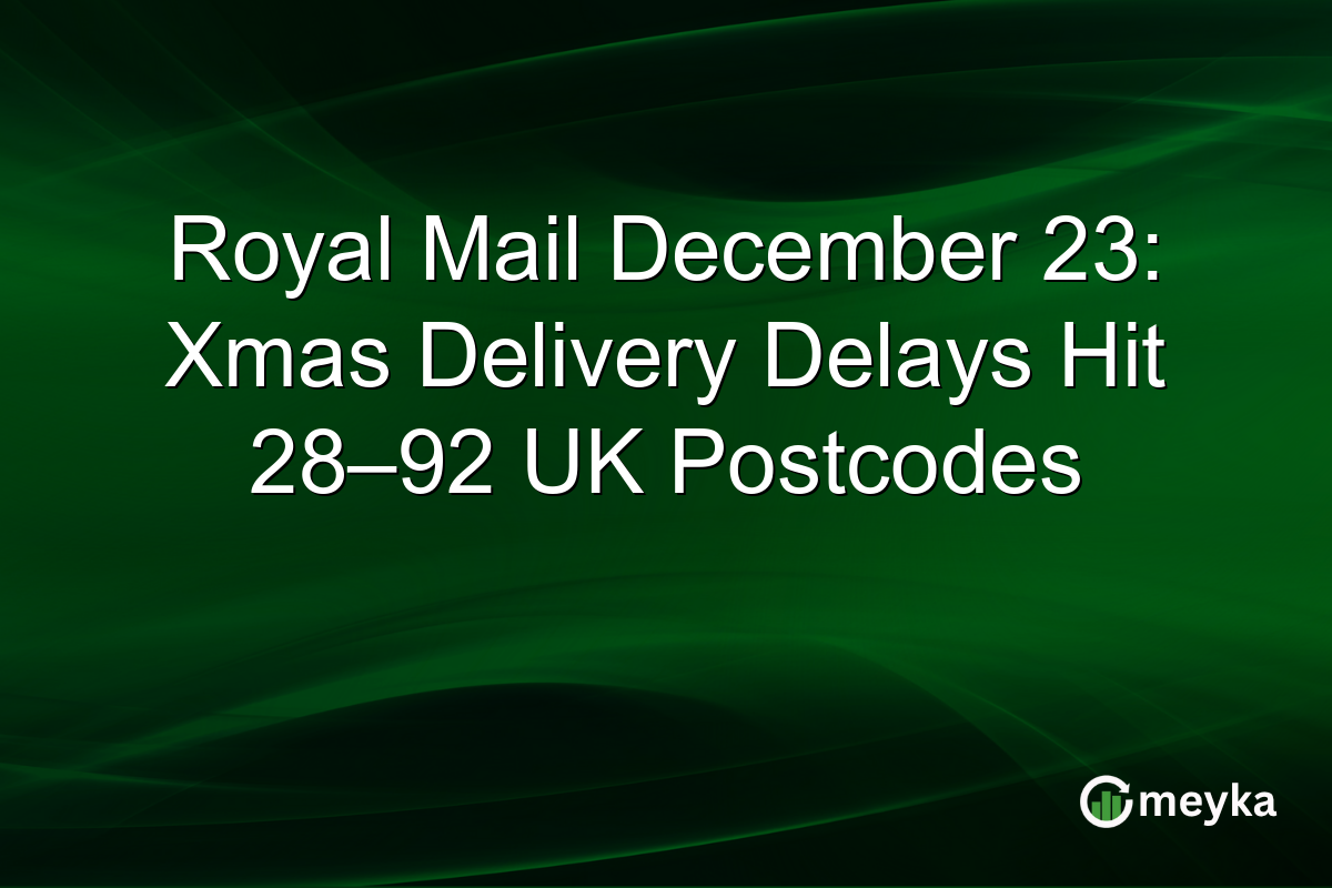 Royal Mail December 23: Xmas Delivery Delays Hit 28–92 UK Postcodes