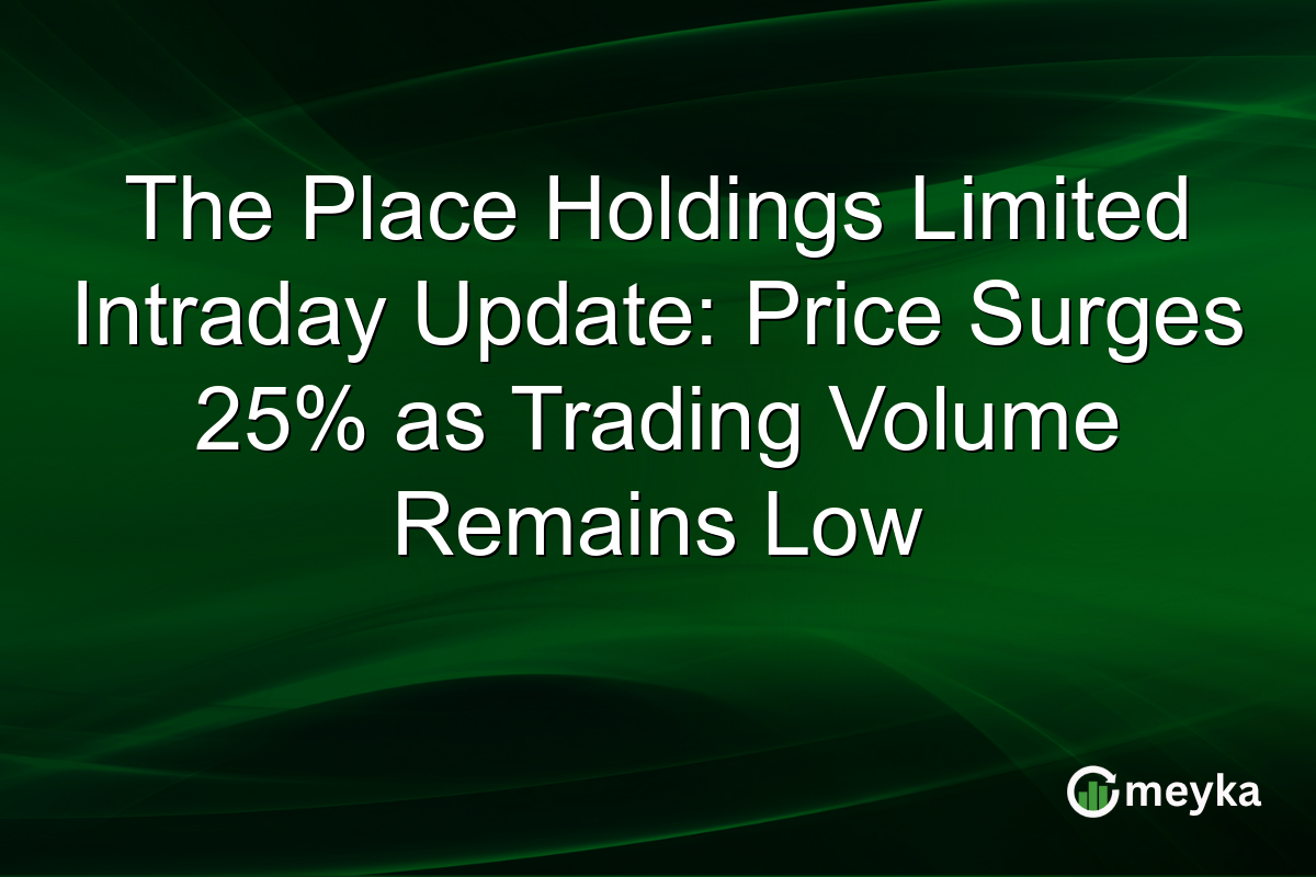 The Place Holdings Limited Intraday Update: Price Surges 25% as Trading Volume Remains Low