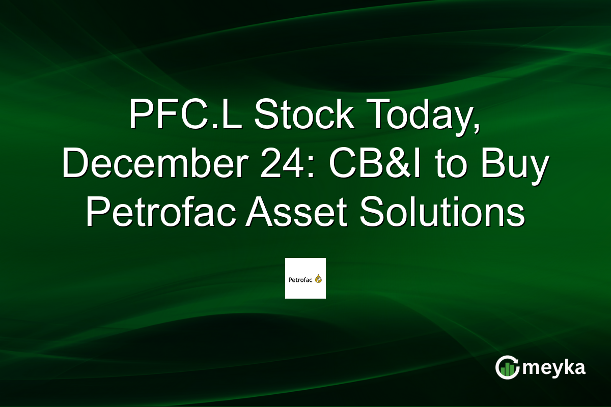 PFC.L Stock Today, December 24: CB&I to Buy Petrofac Asset Solutions