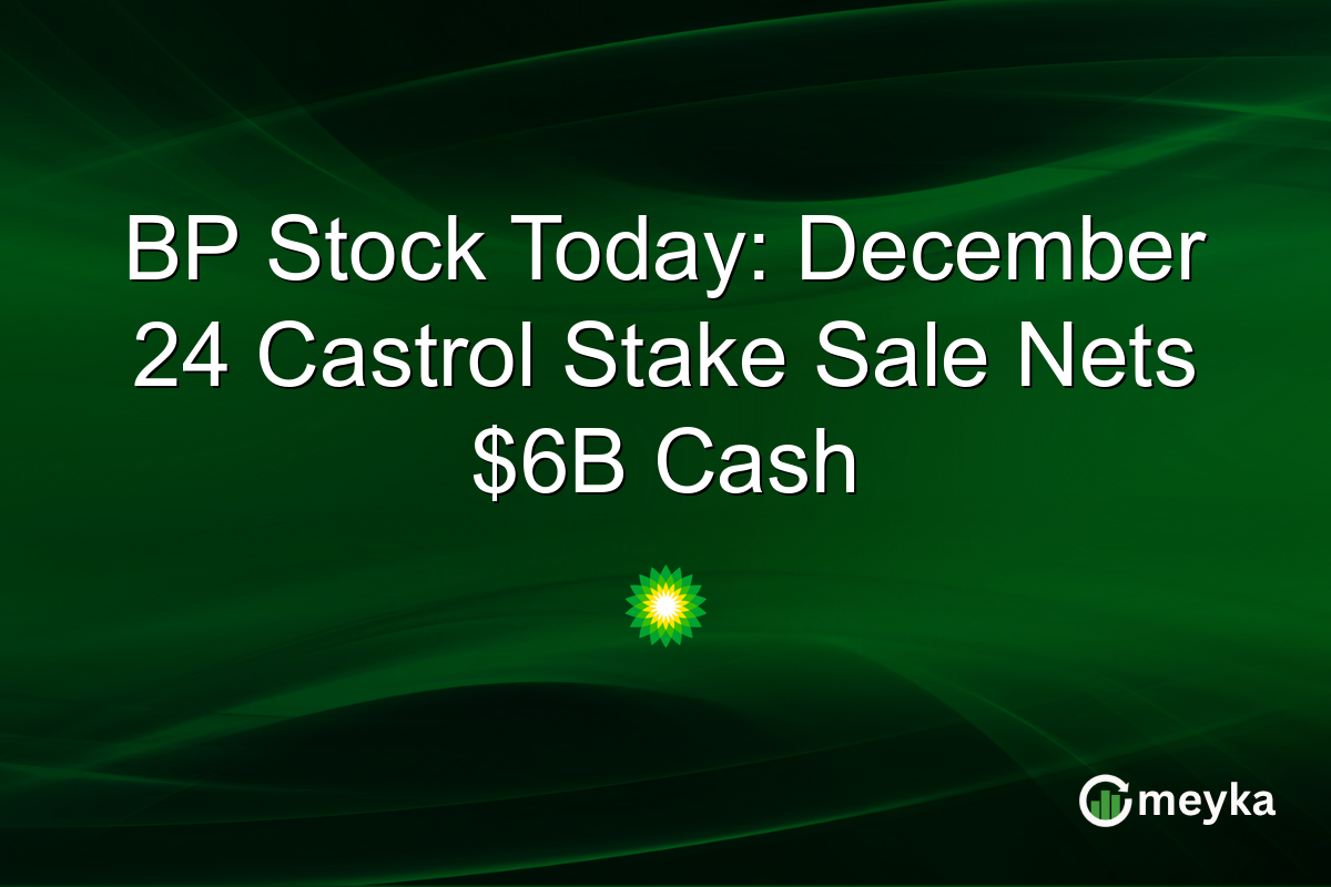 BP Stock Today: December 24 Castrol Stake Sale Nets $6B Cash
